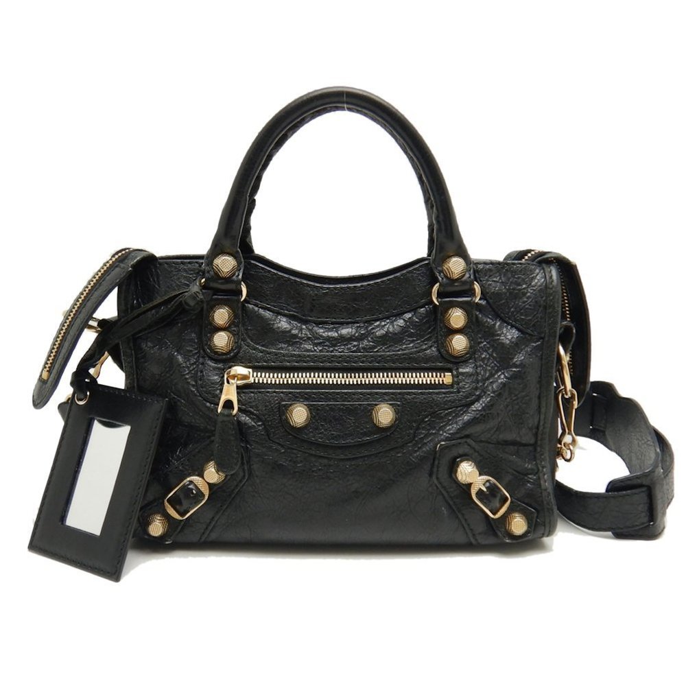 Balenciaga Giant Mini City Handbag 2way Lambskin Black